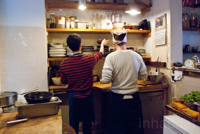 Eat; Greenpoint; eatery; Brooklyn; New York; New York City; locally sourced; local; seasonal; seasonally inspired; produce; local produce; seasonal produce; artisan; artisanal; handcrafted; ambiance; aura; brothers; Colon; Jonathan Colon; Cedric Martin; Arla Bascom; Seth Colon; Jordan Colon; farmers market; Union Square; McCarren Park; Garden of Eve; Jon Ronsani; Lineage Farm; Hudson; New York; family-operated; restaurant; eating establishment; Italy; Italian; homemade bread; woodwork; woodworker; Lancaster; Pennsylvania; sustainable; eco; eco friendly; Inhabitat; Inhabitat NYC; green; environmentally friendly; bike; bicycle