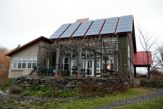 Groundswell Center for Local Food and Farming; sustainable living; EcoVillage at Ithaca; New York New York State; sustainable housing; co-housing; shared housing; common house; Inhabitat; upstate New York; Finger Lakes region; solar panels; energy efficient; compost toilet; intentional community; CSA; community supported agriculture; green living; green housing; Joan Bokaer; Liz Walker; alternative living; solar energy; PV panels; work teams; passive solar; green architecture; sustainable architecture