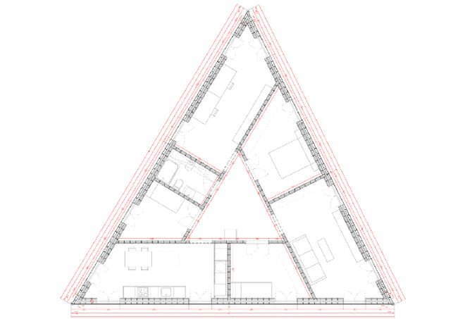 green design, eco design, sustainable design, Barcelona, House 712, H Arquitectes, perforated brick, triangular building, natural ventilation, minimalist architecture