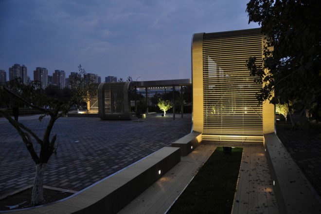 green design, eco design, sustainable design, green architecture, Rollercoaster, Beijing, Pavilion, Interval Architects, louver system, community space
