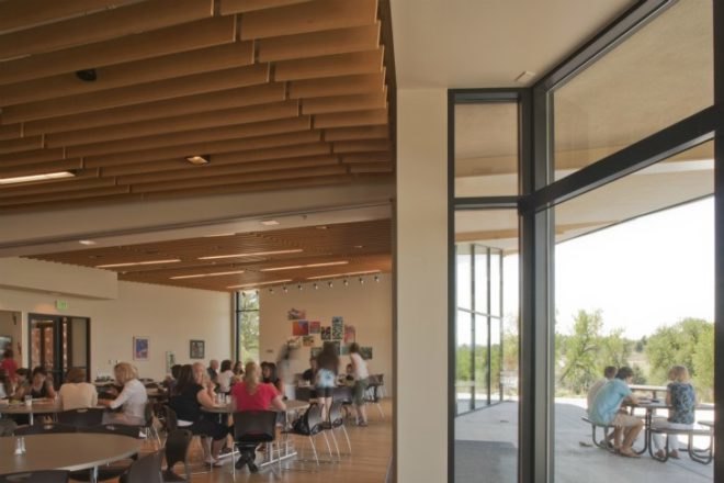 Kent Denver Dining Hall, Semple Brown Design, leed platinum, kent denver school, colorado, eco school, holistic building, sustainable food
