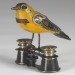 jim and tori, songbirds, decorative birds, bird sculptures, recycled object birds, found object design, bird decorations, old toy design