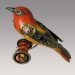 jim and tori, songbirds, decorative birds, bird sculptures, recycled object birds, found object design, bird decorations, old toy design