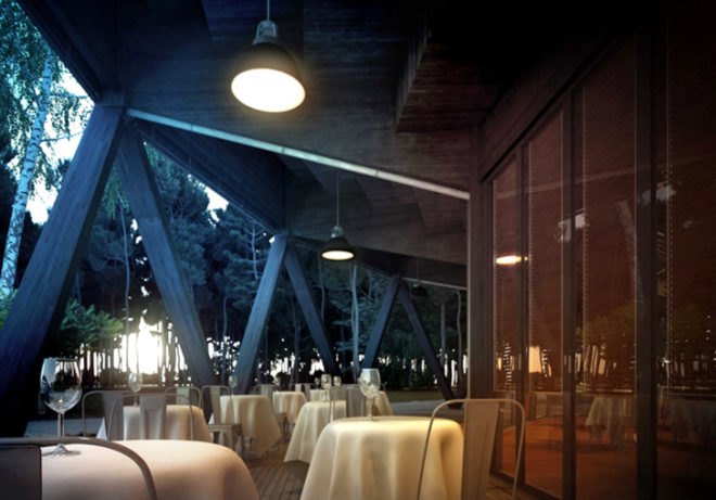 green design, eco design, sustainable design, Nadau Lavergne, La Rive Doman Campground, green roof, Glass Curtain, timber structures