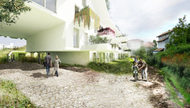 green design, eco design, sustainable design, Off Architecture, Green roof, housing complex, Anglet, France, Duncan Lewis SCape Architecture, tiered green roof