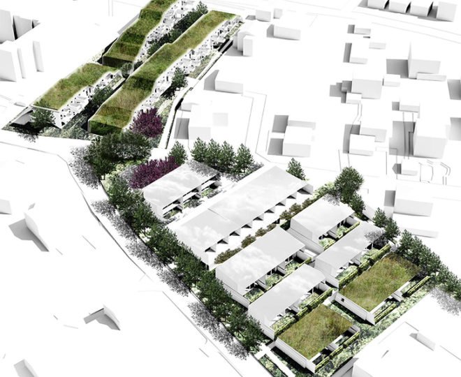 green design, eco design, sustainable design, Off Architecture, Green roof, housing complex, Anglet, France, Duncan Lewis SCape Architecture, tiered green roof