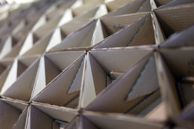 Green art, eco art, Art CO, Carbaord buulding, reclaimed art material, reused pallet, pallet furniture,Waste Not Want It, Bloomberg Philanthropy, cardboard pavilion, Lazarium,