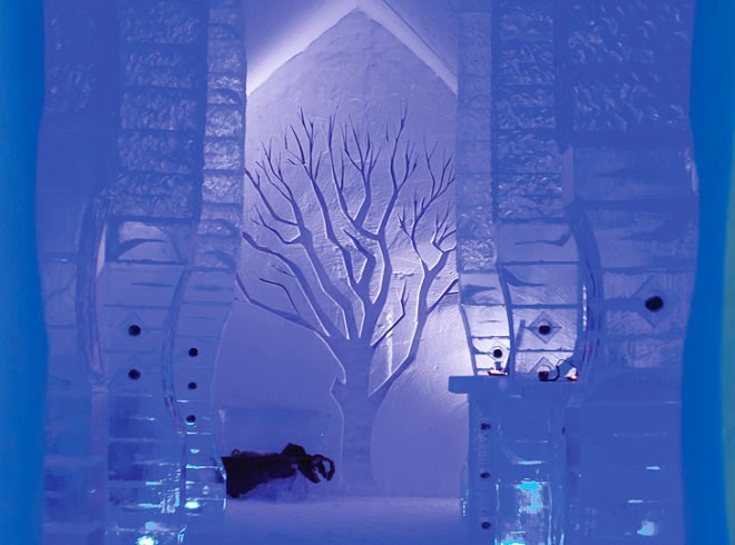 green design, eco design, sustainable design, Hotel de Glace Quebec, Ice Hotel, Ice Cafe, sustainable building, Quebec City