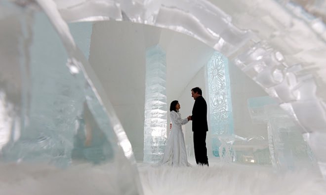 green design, eco design, sustainable design, Hotel de Glace Quebec, Ice Hotel, Ice Cafe, sustainable building, Quebec City