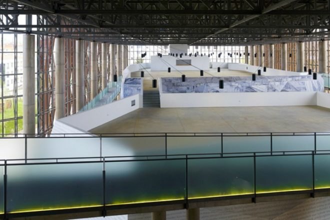 Raif Dinckok Yalova Cultura Center, Emre Arolat Architects, turkey, cultural center, shade screen, rain screen, corten steel,