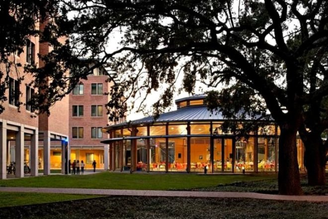 Rice University, McMurtry College, Duncan College, green roof, prefab bathroom pods, Hopkins Architects, leed gold