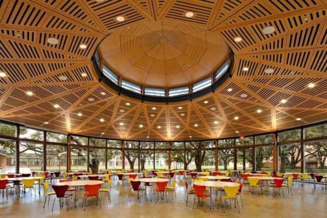 Rice University, McMurtry College, Duncan College, green roof, prefab bathroom pods, Hopkins Architects, leed gold