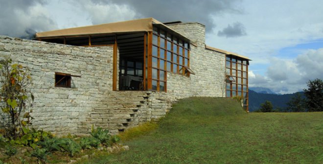 eco retreat, India green retreat, Himalayan resort, dry stack stone wall, eco building, mountain retreat, solar power, India grey water,