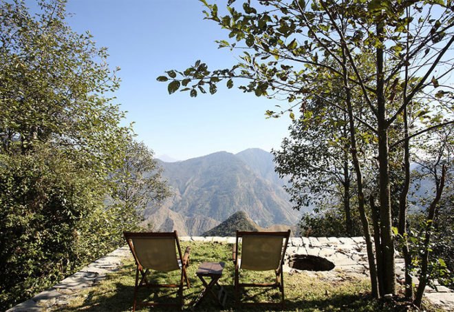 eco retreat, India green retreat, Himalayan resort, dry stack stone wall, eco building, mountain retreat, solar power, India grey water,