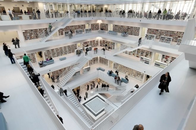 stuttgart library design, eun young yi, library architecture, Stadtbibliothek Stuttgart, cube building, reading room design, green libraries, modern library, green architecture, eco architecture, european libraries, german libraries