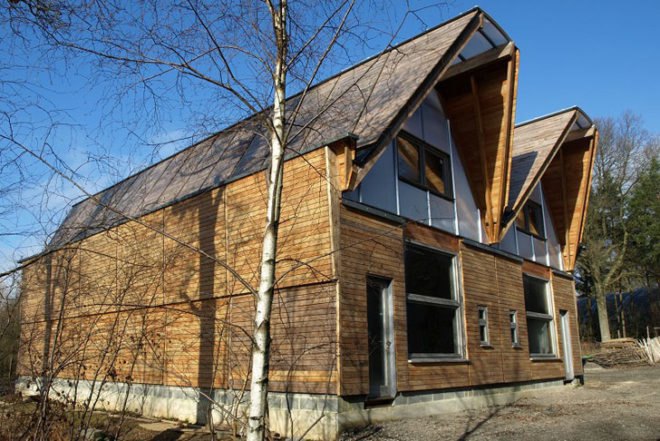 Sustainable Building,Green Resources,Green Materials,energy efficiency,Architecture,woodland,british wood,locally sourced wood,sustainable heating system,wood-fired boiler,sustainably constructed workspace,