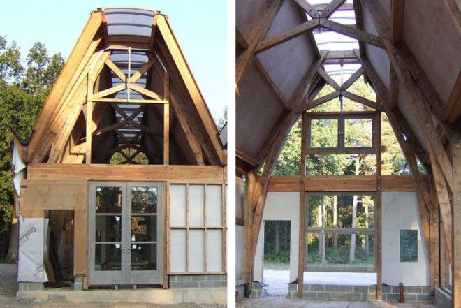 Sustainable Building,Green Resources,Green Materials,energy efficiency,Architecture,woodland,british wood,locally sourced wood,sustainable heating system,wood-fired boiler,sustainably constructed workspace,