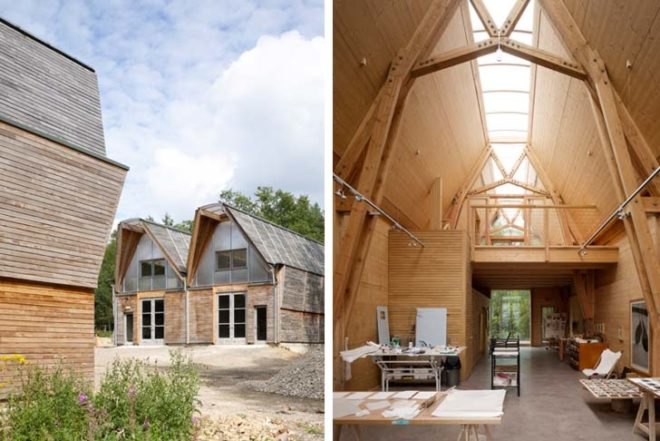 Sustainable Building,Green Resources,Green Materials,energy efficiency,Architecture,woodland,british wood,locally sourced wood,sustainable heating system,wood-fired boiler,sustainably constructed workspace,