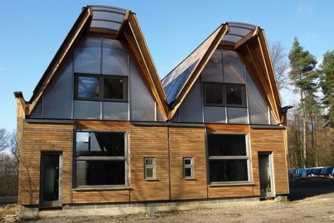 Sustainable Building,Green Resources,Green Materials,energy efficiency,Architecture,woodland,british wood,locally sourced wood,sustainable heating system,wood-fired boiler,sustainably constructed workspace,