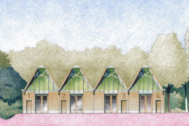Sustainable Building,Green Resources,Green Materials,energy efficiency,Architecture,woodland,british wood,locally sourced wood,sustainable heating system,wood-fired boiler,sustainably constructed workspace,