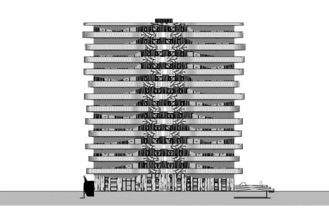 Tower Hatert, 24H Architecture, nijmegen, social housing, sedum roof, fsc certified wood, the netherlands