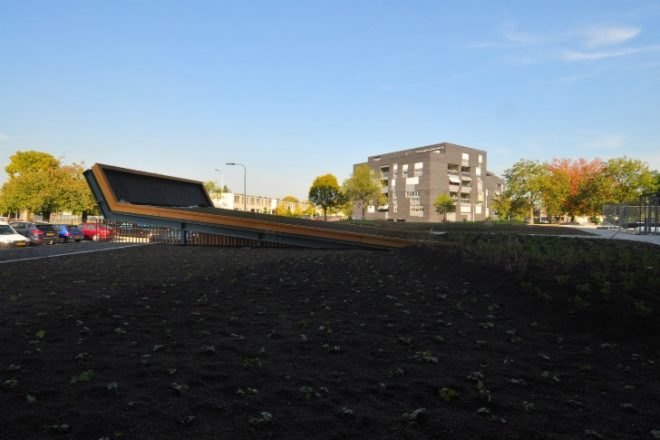 Tower Hatert, 24H Architecture, nijmegen, social housing, sedum roof, fsc certified wood, the netherlands