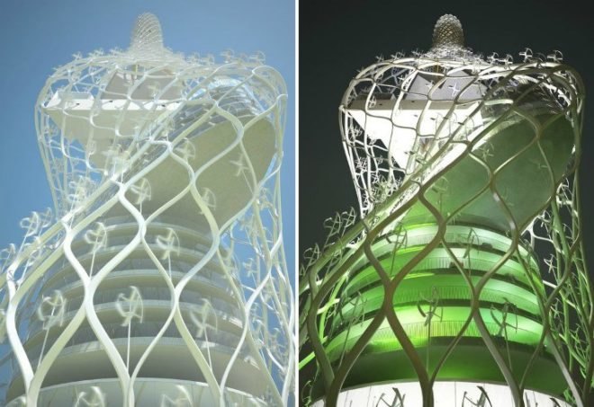 Tower of Power, NL Architects, taiwan tower, vertical axis wind turbines, landmark tower, taiwan, wind power