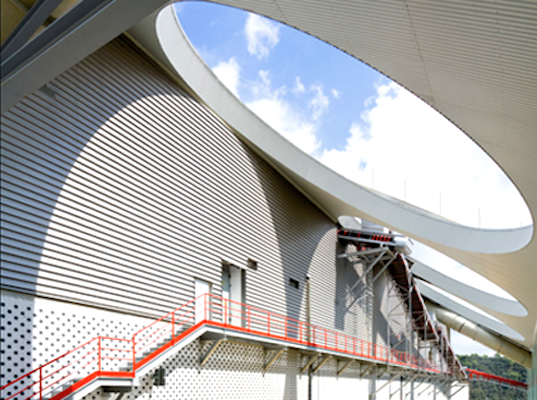 World Production, Energy and Recycling building, World Architecture Festival, Batlle i Roig, Waste treatment plan, landfill, environmental degradation, green design, sustainable design, eco design, green design, water treatment, skylights, green roof, crop circles, geometric design, Spain