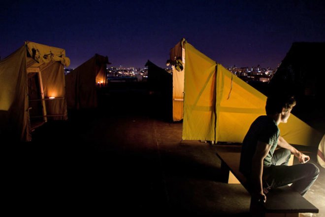 camping, urban environment, modular construction, green architecture, reclaimed wood, tents, green art, new york city