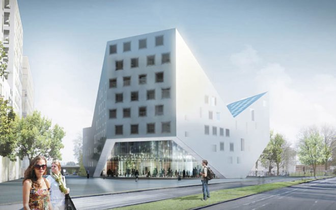 architecture, green design, eco design, sustainable design, lille, france, jds architects, jds, youth center, youth community center, recycled materials, solar panels, multi-function building, eco building, green building, sustainable building