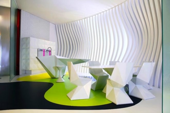 Karim Rashid, Komb House, Egypt, Cairo, LED, daylighting, wind power, solar power, solar heated water, radiant flooring, greywater recycling, rainwater harvesting, green design, sustainable design, eco-design, green building, Islamic design, contemporary design, skylight