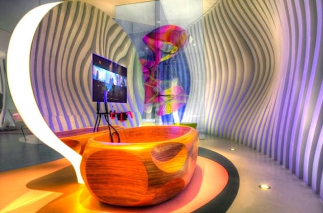 Karim Rashid, Komb House, Egypt, Cairo, LED, daylighting, wind power, solar power, solar heated water, radiant flooring, greywater recycling, rainwater harvesting, green design, sustainable design, eco-design, green building, Islamic design, contemporary design, skylight