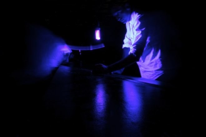 Kobe, Japan, Art in a Container, Kobe Biennale, art, environmental art, UV art, Off to On, green design, sustainable design, upcycled shipping container, theremin, eco-design, low energy, low materials