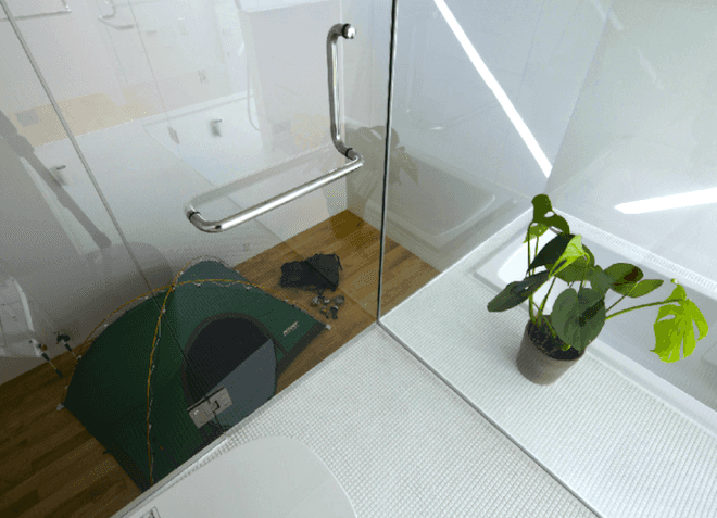 green design, sustainable design, eco-design, rock climbing, Japan, shinagawa-ku, daylighting, skylight, vertical, minimalism, small footprint, EANA