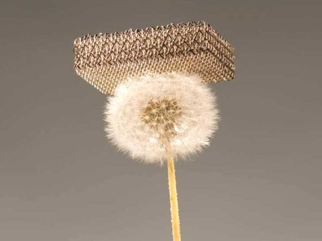 world's lightest metal, lightweight metal, paper thin metal, efficient metals, new metals, delicate metal, metal for cars, metal for appliances, sheet metal, green metal, eco metal, sustainable metal, lightweight cars, efficient cars, uc irvine, hrl laboratories