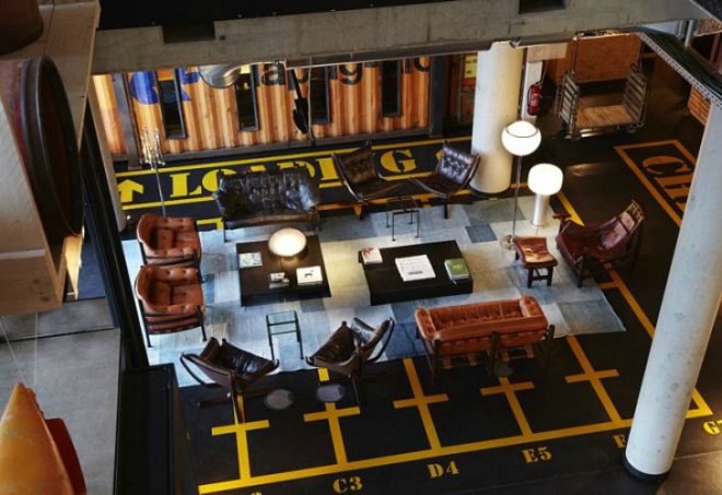 25Hours HafenCity, 25hours hotel, shipping containers, hamburg, hafencity, green hotel, green interiors, recycled materials