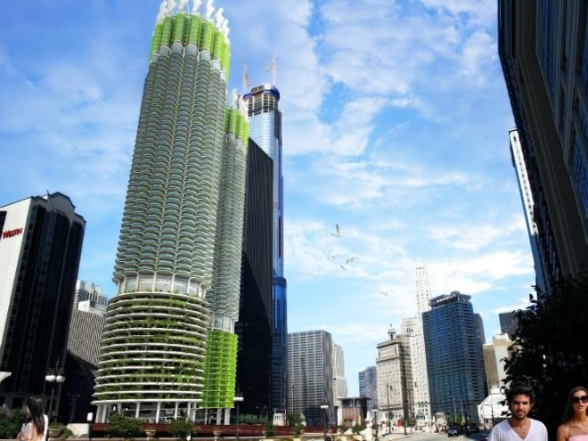 Algae Green Loop, Influx_Studio, carbon scrubbing, chicago, marina city towers, algae bioreactor, sustainable renovation