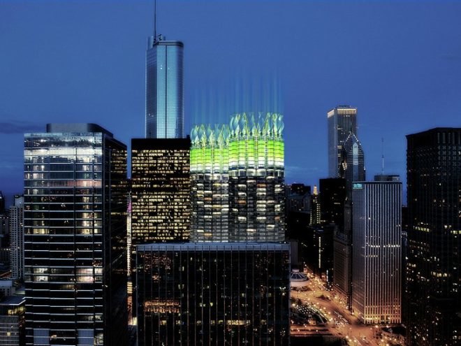 Algae Green Loop, Influx_Studio, carbon scrubbing, chicago, marina city towers, algae bioreactor, sustainable renovation