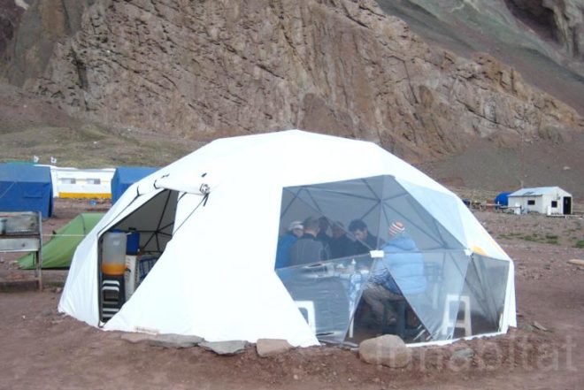 Water Issues,Renewable Energy,green technology,Green Lighting,Eco Tourism,Eco Travel,prefab architecture,solar panels,renewable energy,geodesic dome house,mule,aconcagua,argentina,andes mountains,green camping,
