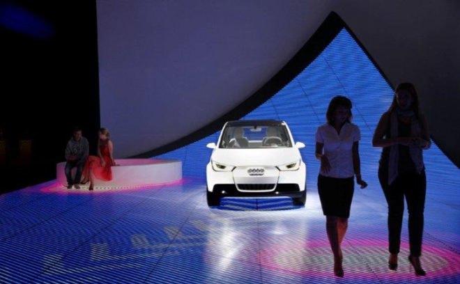 Audi and BIG, Art Basel audi, BIG Audi, Future urban street, green street, LED street, Smart transportation, A2 electric car, Audi A2, eco street, pedestrian street of the future,Electric Audi A2 car,