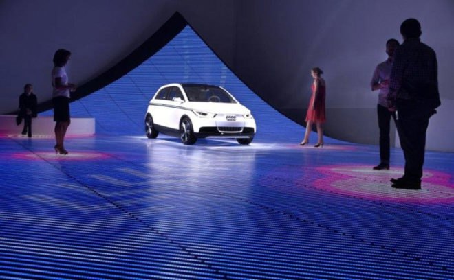 Audi and BIG, Art Basel audi, BIG Audi, Future urban street, green street, LED street, Smart transportation, A2 electric car, Audi A2, eco street, pedestrian street of the future,Electric Audi A2 car,