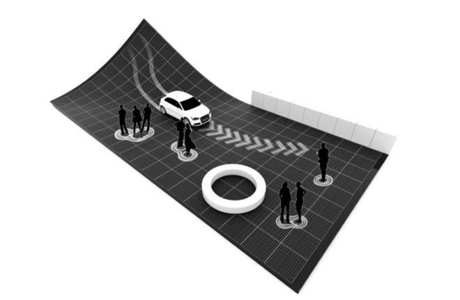 Audi and BIG, Art Basel audi, BIG Audi, Future urban street, green street, LED street, Smart transportation, A2 electric car, Audi A2, eco street, pedestrian street of the future,Electric Audi A2 car,