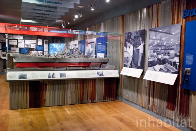 LEED Platinum; Brooklyn Navy Yard; BLDG 92; Brooklyn; New York; sustainable building; sustainable materials; sustainable construction; green construciton; LEED certified; green design; green architecture; sustainable architecture; recycled materials; recycled teak wood; recycled wood; adaptive reuse; locally sourced; sustainably sourced; green sourcing; T.U. Walter; geothermal system; solar panels; rainwater capture system; Lumi solair; Duggal Energy Solutions; Wind-solar; wind-solar street lamp; Beyer Blinder & Belle; workshop/apd; inhabitat; inhabitat nyc