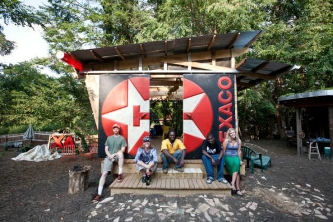 Burton Street Community, peace gardens, Asheville Design Center, student project, pavilion, recycled materials, found objects