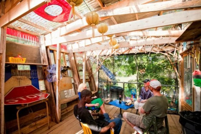 Burton Street Community, peace gardens, Asheville Design Center, student project, pavilion, recycled materials, found objects
