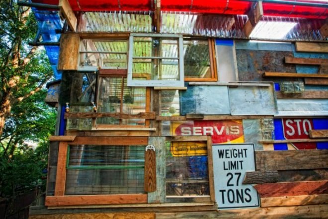 Burton Street Community, peace gardens, Asheville Design Center, student project, pavilion, recycled materials, found objects