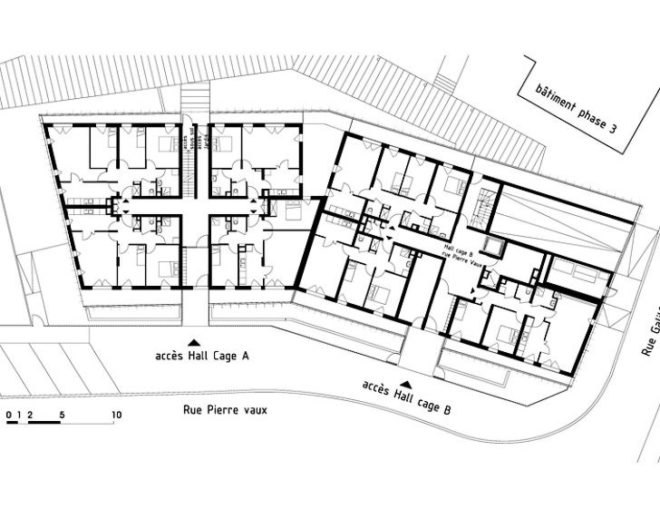 CHL Social Housing, Atelier O-S, social housing, france, louvers, solar passive design, affordable housing