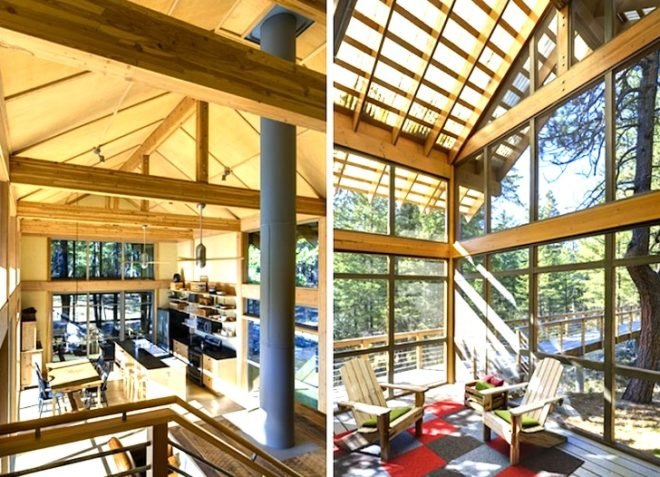 Foster Loop Cabin, Washington State, Mazama, Campground, footprint, minimalist, low environmental impact, green design, sustainable design, eco design, Balance Architects, cabin, green cabin, forest, catwalk, campground