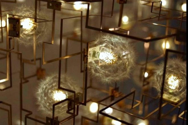 Fragile Future III, Drift Studio, dandelion lights, green lighting, modular lighting