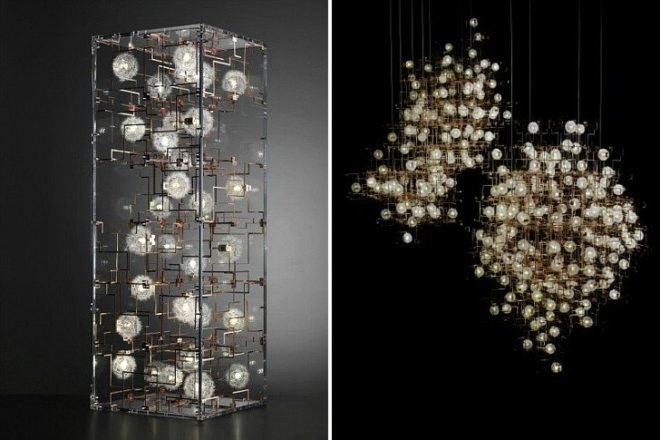 Fragile Future III, Drift Studio, dandelion lights, green lighting, modular lighting